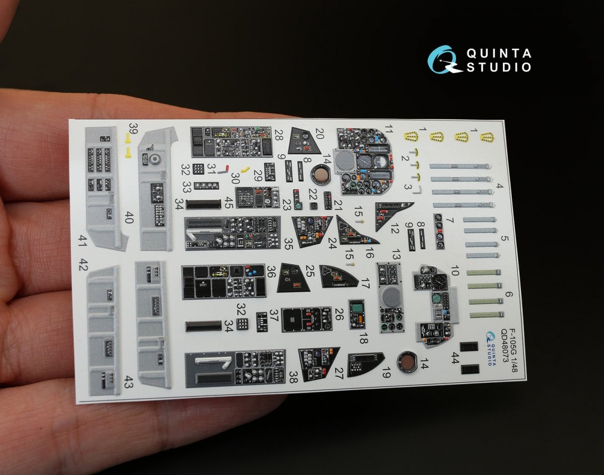 Quinta Studio QD48073 F-105G 3D-Printed &amp;amp; colored Interior on decal paper (for HobbyBoss kit) 1/48 – Bild 2
