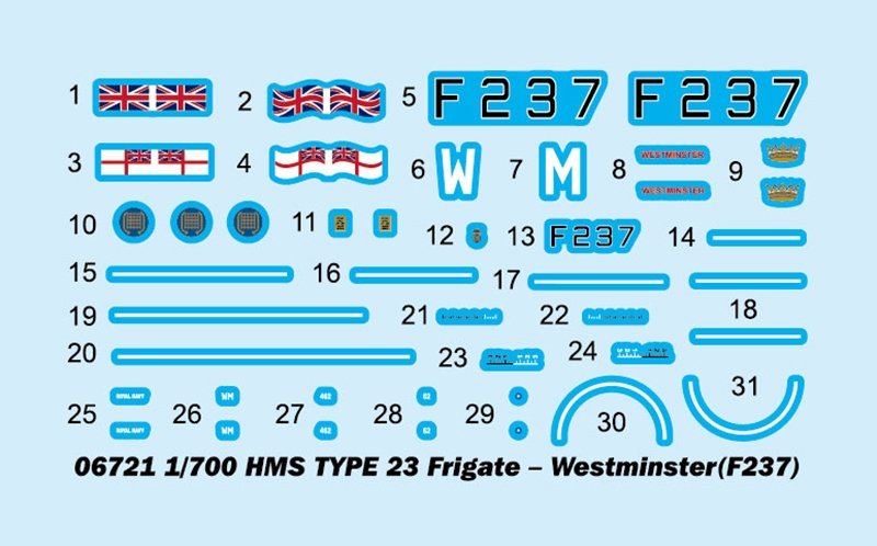Trumpeter 06721 HMS TYPE 23 Frigate - Westminster (F237) 1/700 – Bild 4