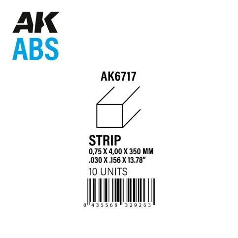AK Interactive AK6717 STRIPS 0.75 X 4.00 X 350MM – ABS STRIP – 10 UNITS PER BAG – image 2
