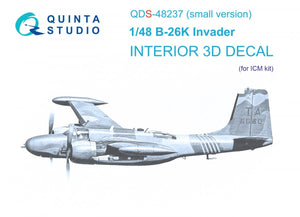Quinta Studio QDS-48237 B-26K 3D-Printed &amp;amp; colored Interior on decal paper (ICM) (Small version) 1/48