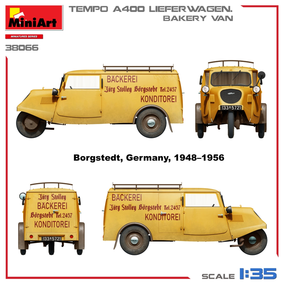 MiniArt 38066 TEMPO A400 LIEFERWAGEN. BAKERY VAN 1/35 – image 6
