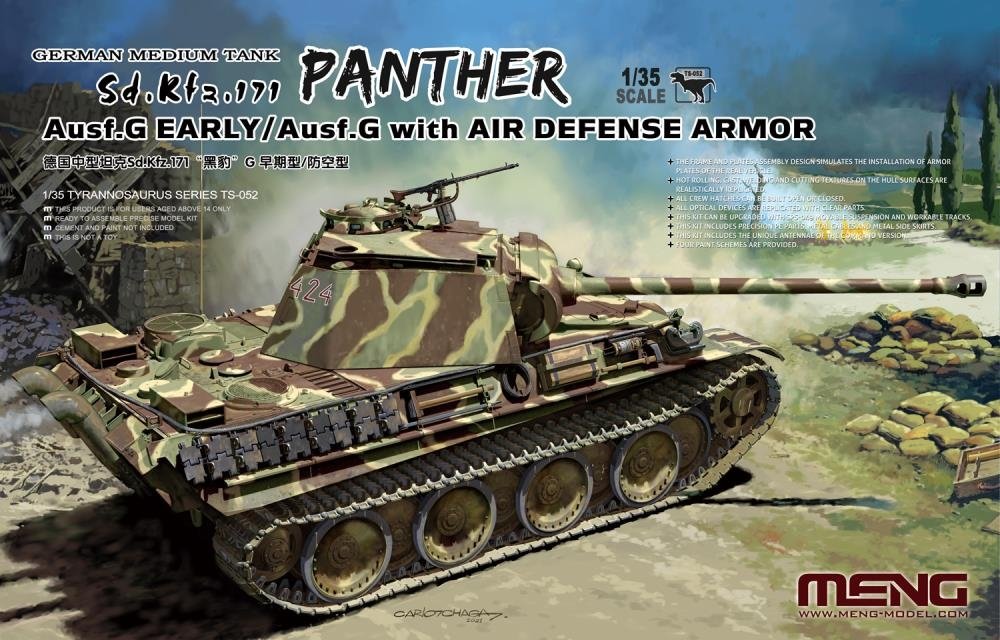 Meng Model TS-052 German Medium Tank Sd.Kfz. 171 Panther Ausf.G Early/Ausf.G with Air Defense Armor 1/35