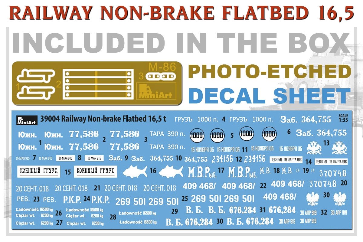 MiniArt 39004 RAILWAY NON-BRAKE FLATBED 16.5 t 1/35 – image 9