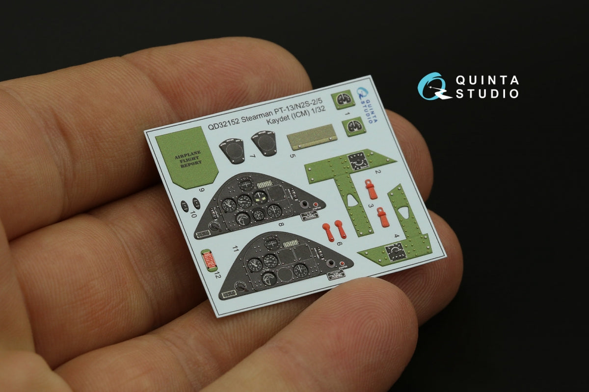 Quinta Studio QD32152 PT-13/N2S-2/5 Kaydet 3D-Printed &amp;amp; colored Interior on decal paper (ICM) 1/32 – Bild 5