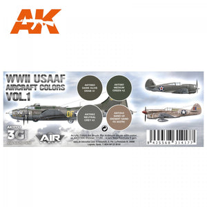 AK Interactive AK11732 WWII USAAF AIRCRAFT COLORS VOL.1 3x17 ml – obrázek 2
