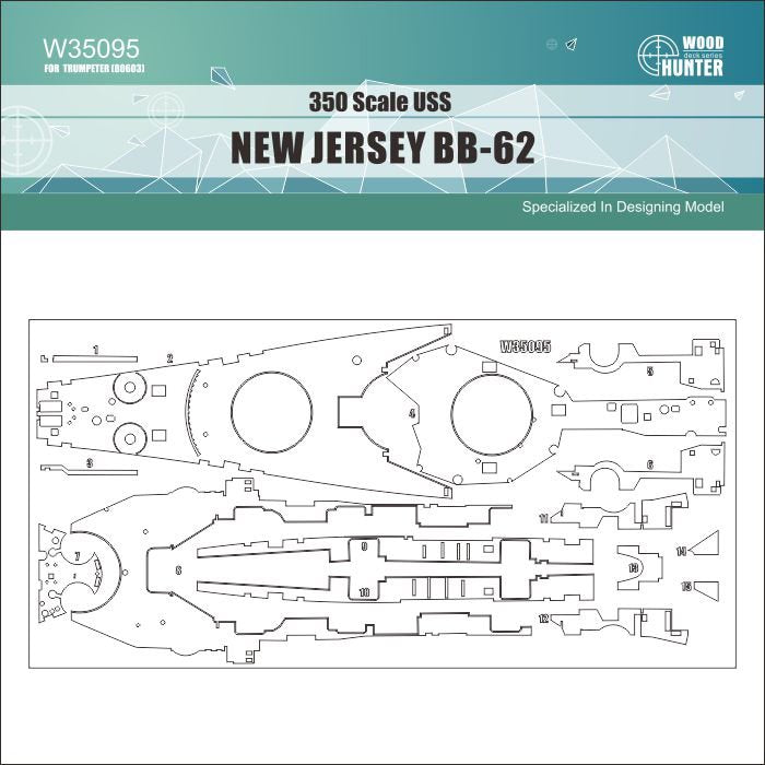 Wood Hunter W35095 USS NEW JERSEY BB-62 1/350 – image 2