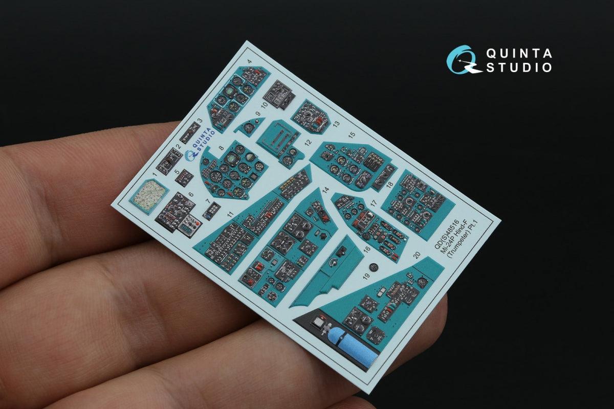 Quinta Studio QDS+48516 Mi-24P Hind-F 3D-Printed colored Interior on decal paper (Trumpeter) (small version) (with 3D-printed resin parts) 1/48 – image 3