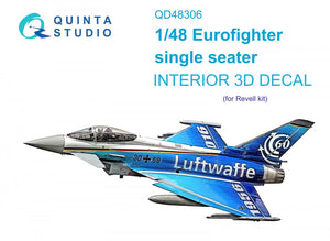 Quinta Studio QD48306 Eurofighter single seater 3D-Printed &amp;amp; colored Interior on decal paper (Revell) 1/48