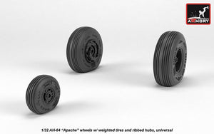 Armory Models AW32312 AH-64 Apache wheels w/ weighted tires, ribbed hubs 1/32 – image 2
