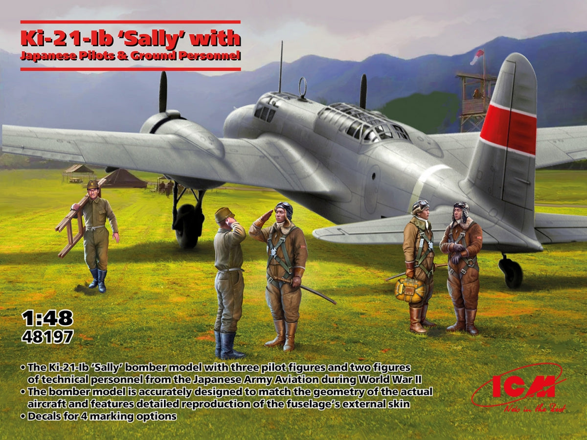 ICM 48197 Ki-21-Ib Sally with Japanese Pilots and Ground Personnel 1/48