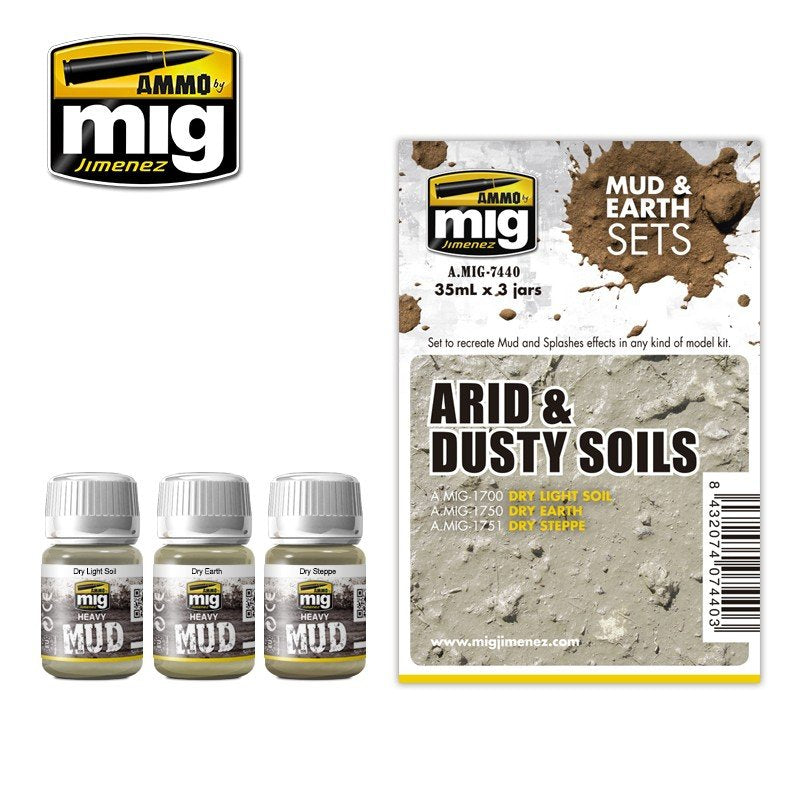 AMMO of Mig Jimenez 7440 ARID &amp; DUSTY SOILS 3x35ml
