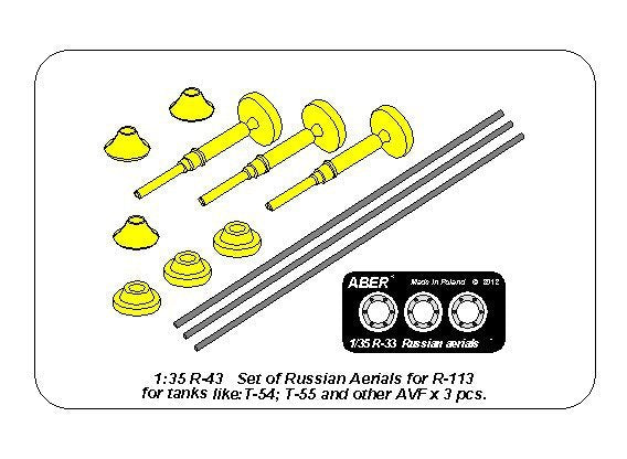 Aber R-43 Set of aerials R-113 for Russian Tanks like: T-54; T-55 and other AVF 1/35 – image 6