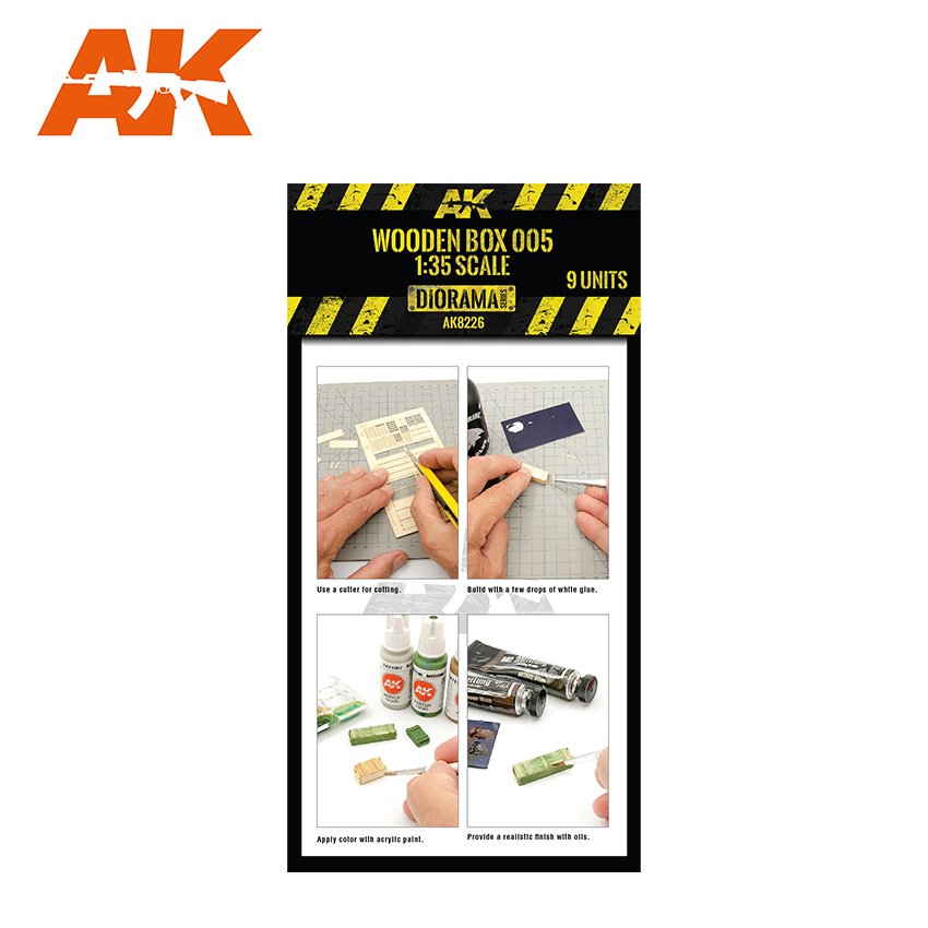 AK Interactive AK8226 LASER CUT WOODEN BOX 005 (9 UNITS) – imagen 2