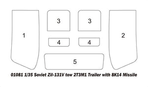 Trumpeter 01081 Soviet Zil-131V tow 2T3M1 Trailer with 8K14 Missil 1/35 – image 5