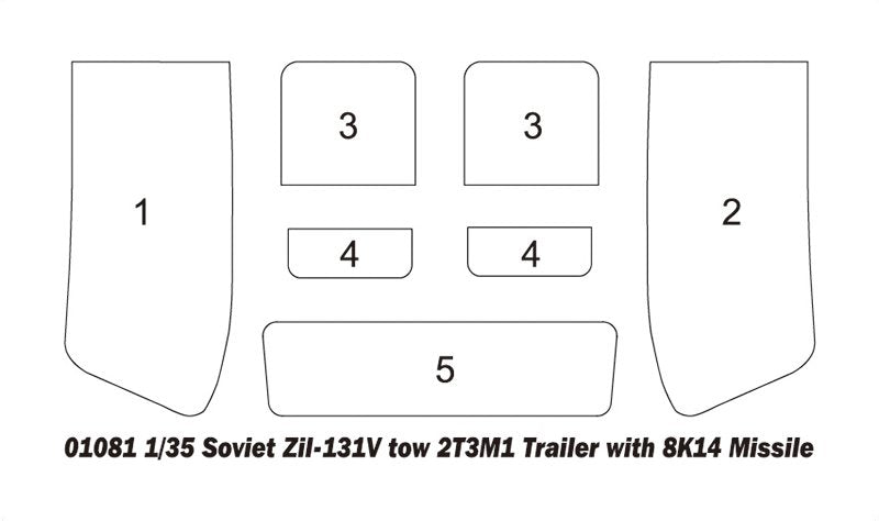 Trumpeter 01081 Soviet Zil-131V tow 2T3M1 Trailer with 8K14 Missil 1/35 – image 5