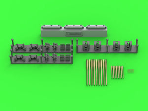 Master SM-350-118 Armament of the French light cruiser Marseillaise - 152mm (9 pcs.), 90mm (8 pcs.), 13.2mm (8 pcs.) barrels with resin mounts (for Trumpeter model) 1/350 – image 7