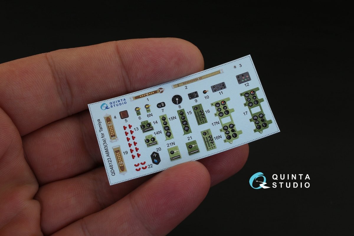 Quinta Studio QD48123 A6M3 3D-Printed &amp;amp; colored Interior on decal paper (for Tamiya kit) 1/48 – Bild 2