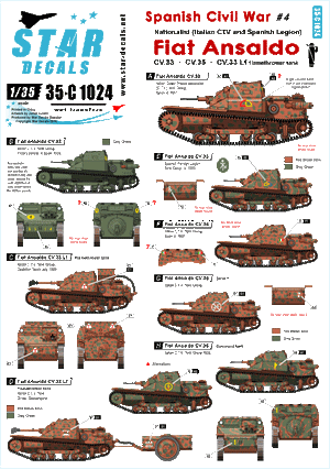 Star Decals 35-C1024 Spanish Civil War #4. Fiat Ansaldo 1/35