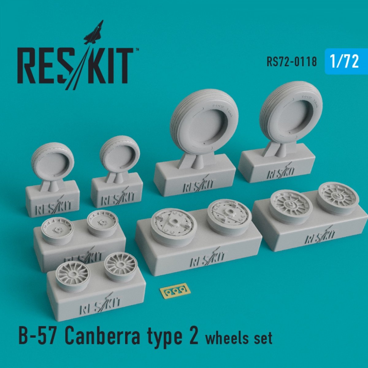 RESKIT RS72-0118 B-57 CANBERRA TYPE 2 ENSEMBLE DE ROUES 1/72