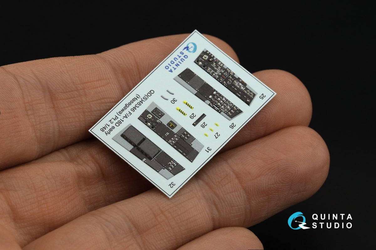 Quinta Studio QD48346 FA-18D early 3D-Printed &amp;amp; colored Interior on decal paper (Hasegawa) 1/48 – Bild 4