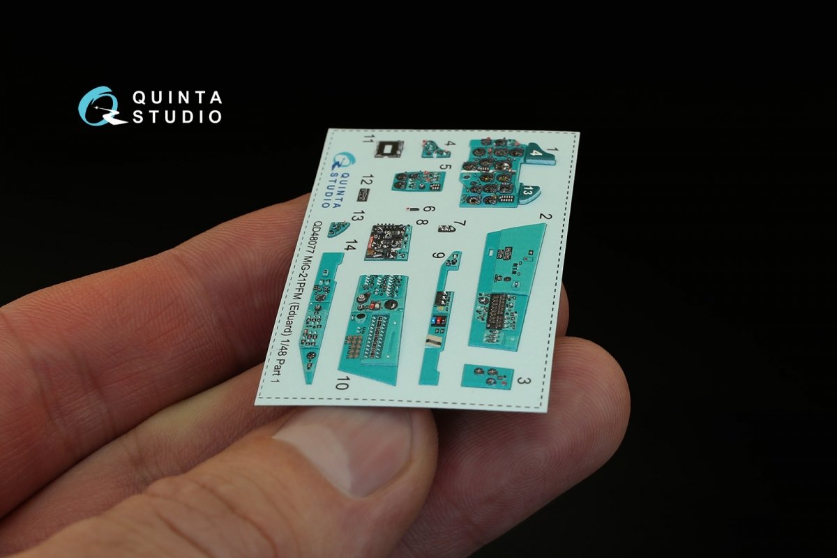 Quinta Studio QD48077 MiG-21PFM 3D-Printed &amp;amp; colored Interior on decal paper (for Eduard kit) 1/48 – image 4