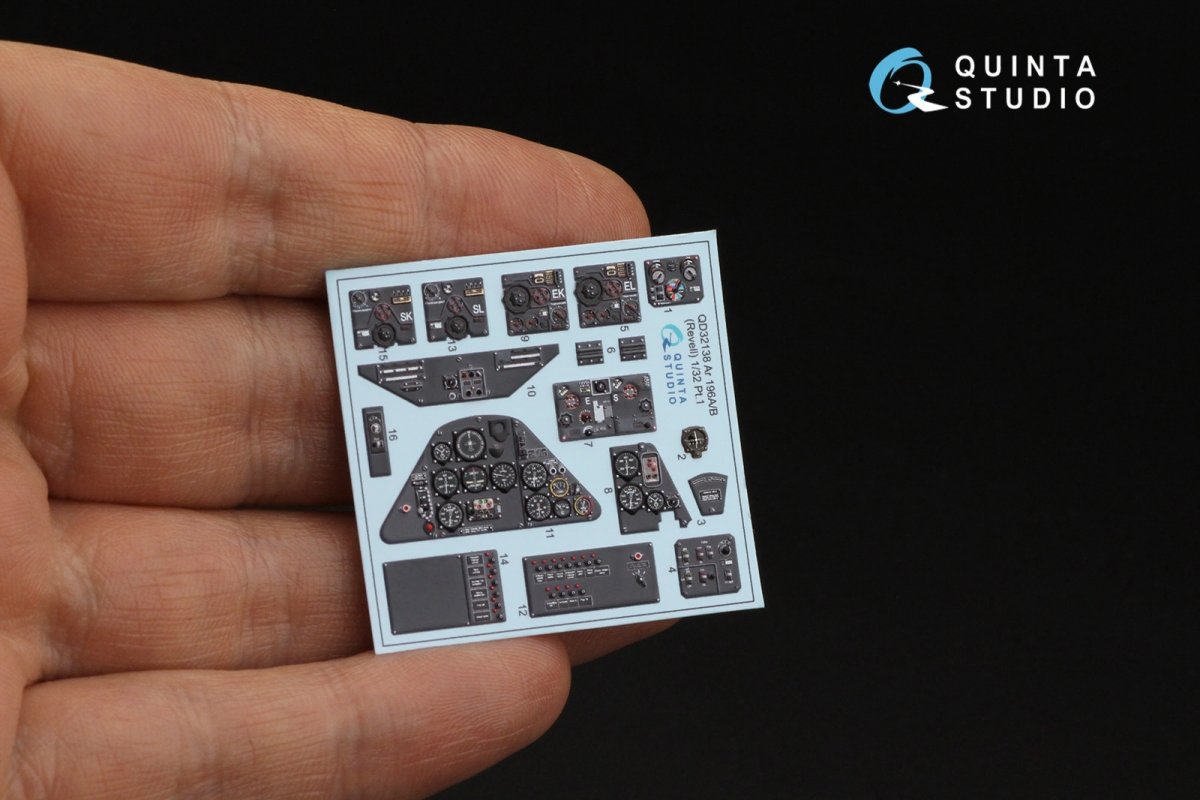 Quinta Studio QD32138 Ar 196A/B 3D-Printed &amp;amp; colored Interior on decal paper (Revell) 1/32 – image 3