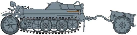 Dragon 6341 Sd.Kfz.2 Kettenkrad Early Production w/Infanteriekarren 1/35 – immagine 3