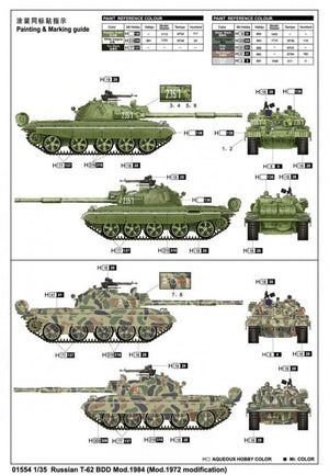 Trumpeter 01554 Russian T-62 BDD Mod.1984 1/35 – imagen 3