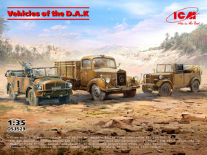 ICM DS3529 Vehicles of the DAK (sEPkw Kfz.70 with Zwillingssockel 36, Typ L3000S, le.gl.Einheitz-Pkw Kfz.2) 1/35 – image 2