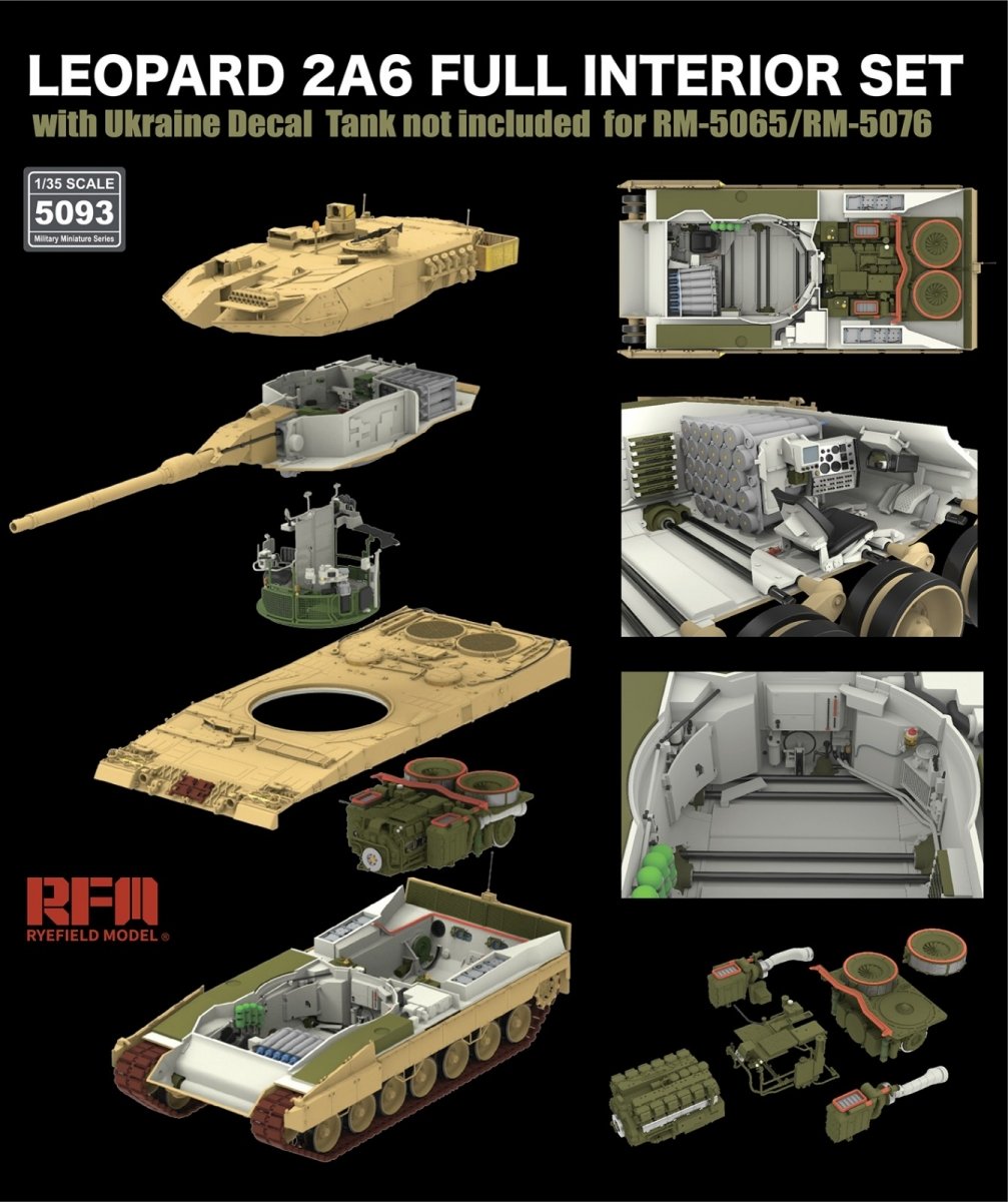 Rye Field Model 5093 LEOPARD 2A6 FULL INTERIOR SET 1/35 – immagine 3