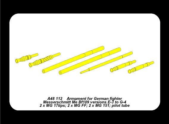 Aber A48 112 Armament for German fighter Me 109E-3 to G-4 1/48 – image 4
