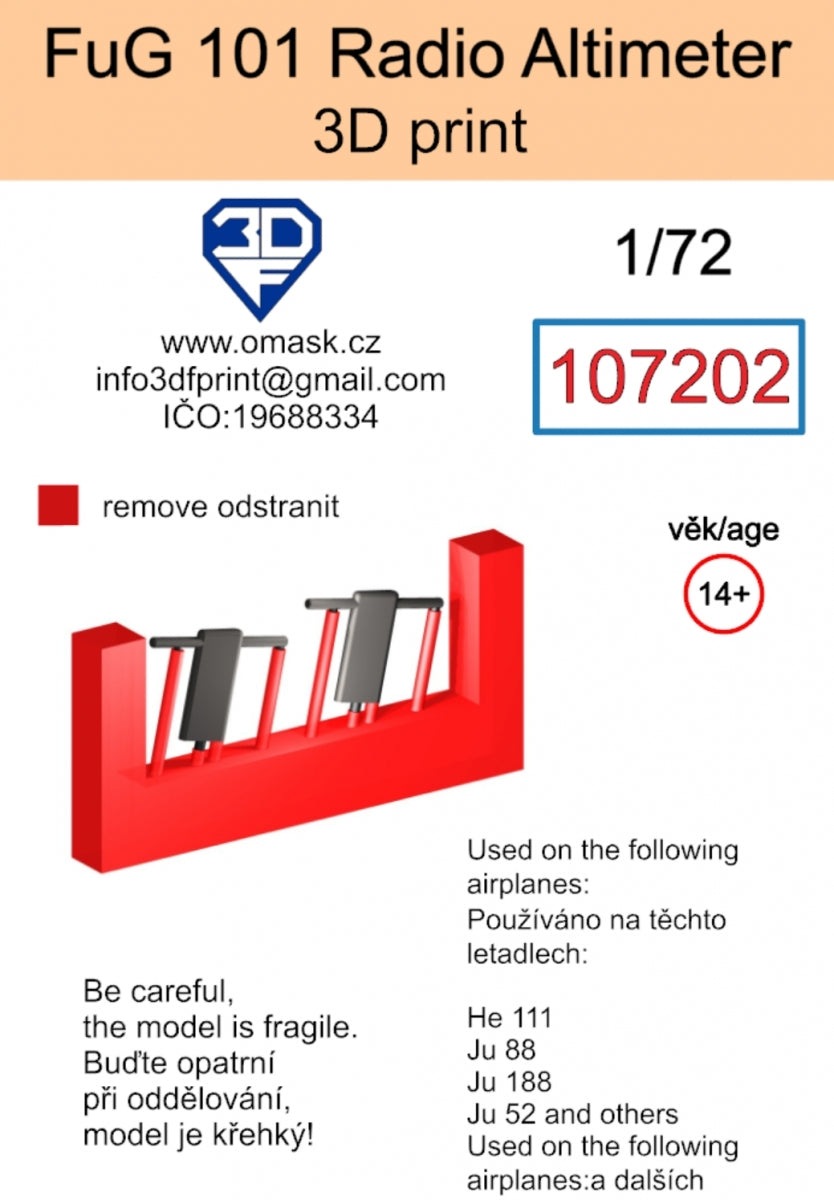 Omask 107202 FuG 101 Radio Altimeter (3D print) 1/72 – immagine 2