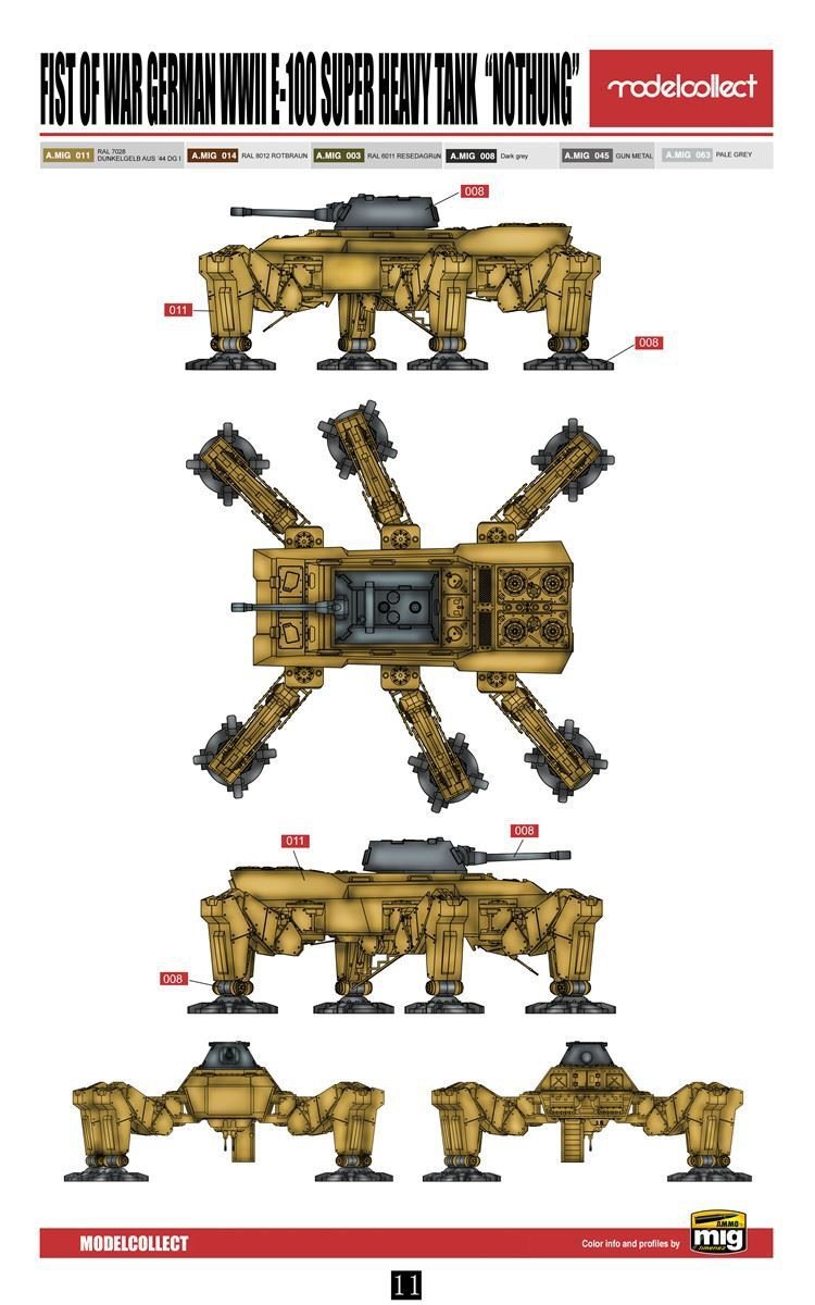 Modelcollect UA72126 Fist of War German WWII E-100 Supper Heavy Tank Nothung 1/72 – image 3