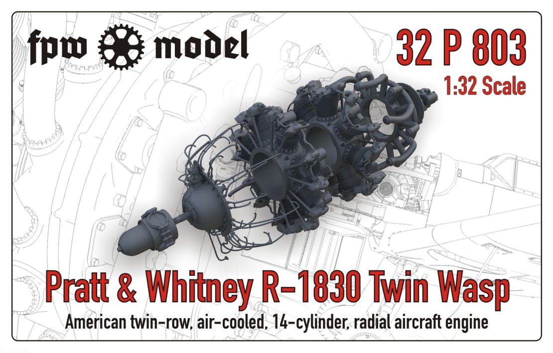 Maquette FPW 32P803 Pratt &amp; Whitney R-1830 Twin Wasp (Complète) 1/32