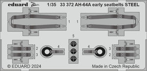 Eduard 33372 AH-64A early seatbelts STEEL TRUMPETER 1/35