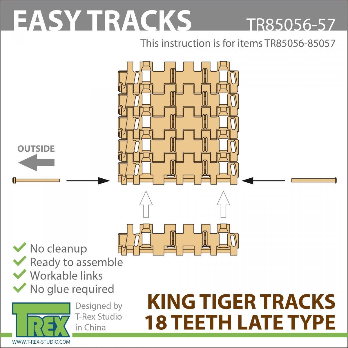T-Rex Studio TR85056 King Tiger Tracks 18 Teeth Late Type 1/35 – image 5