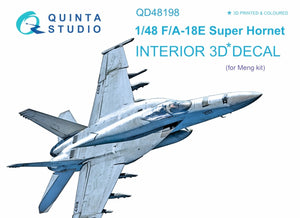 Quinta Studio QD48198 F/A-18E 3D-Printed &amp;amp; colored Interior on decal paper (for Meng kit) 1/48