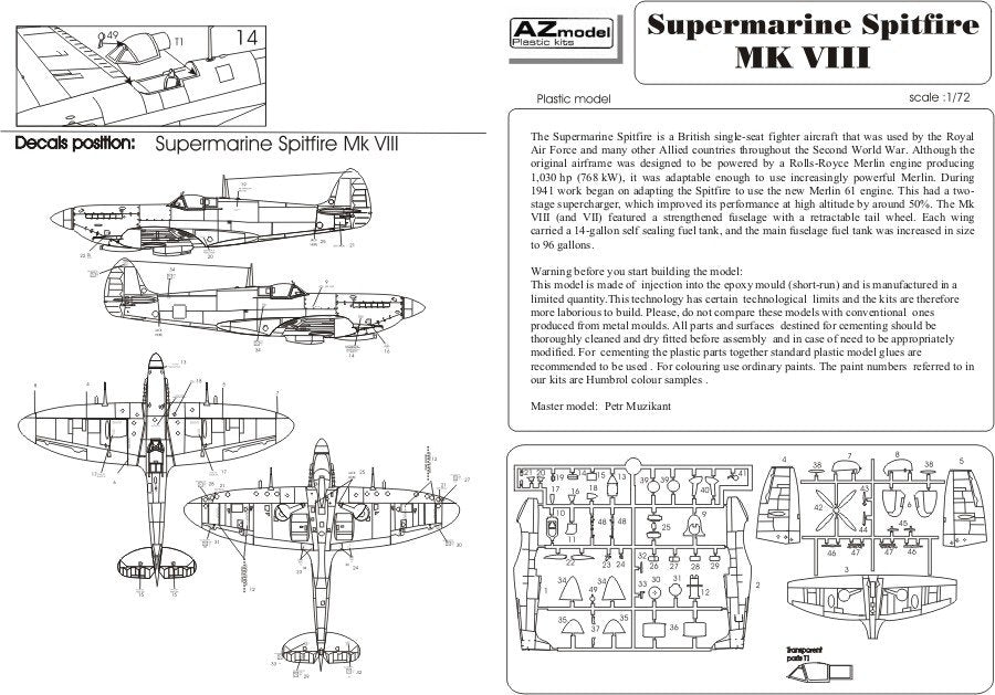 AZ Modèle AZ7378 Spitfire Mk.VIII RAF (1/72)  – image 4