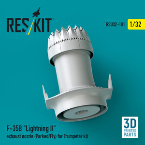 RESKIT RSU32-0181 F-35B &amp;quot;Lightning II&amp;quot; exhaust nozzle (Parked/Fly) for Trumpeter kit (3D printed) 1/32 – image 2
