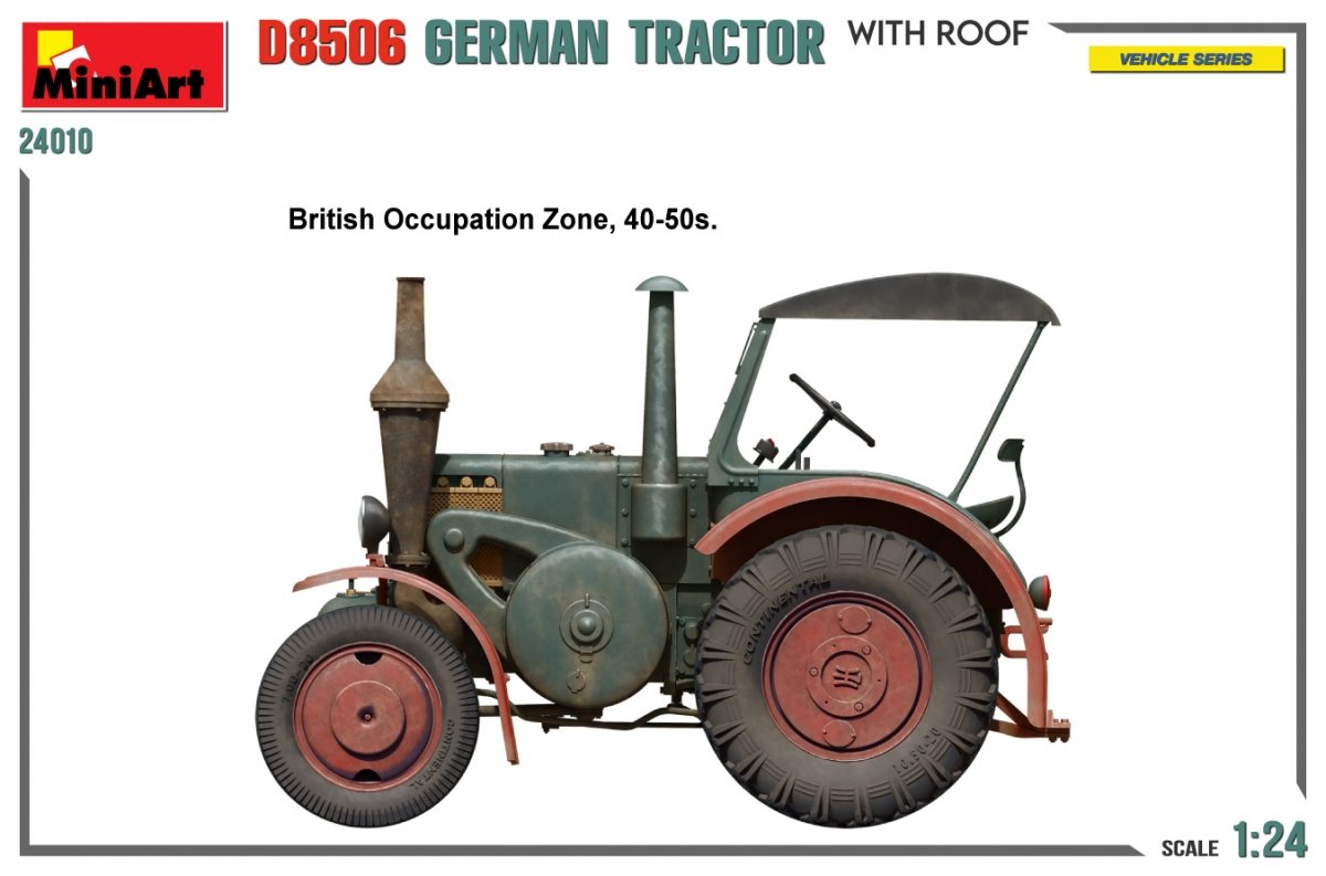 MiniArt 24010 GERMAN TRACTOR D8506 WITH ROOF 1/24 – immagine 3