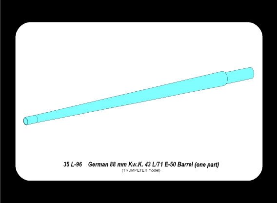 Aber 35L-096 German one part 88mm Kw.K. 43 L/71 barrel for E-50 standard tank 1/35 – obrázek 4