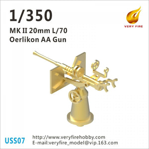 Very Fire USS07 USNavy 20mm Oerlikon (16 sets) 1/350
