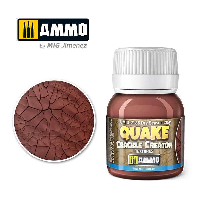 AMMO of Mig Jimenez 2186 QUAKE CRACKLE CREATOR TEXTURES Dry Season Clay 40ml