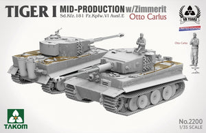 Takom 2200 Tiger I Mid Production w/zimmerit Sd.Kfz. 181 Pz.Kpfw. VI Ausf. E Otto Carius 1/35 – image 2