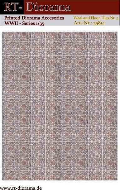 RT-Diorama 35814 Printed Accessories: Wall and Floor Tiles No.3 1/35