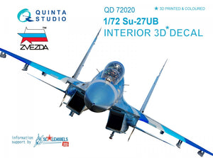 Quinta Studio QD48001 Yak-3 3D-Printed &amp;amp; colored Interior on decal paper (for 4814 Zvezda kit) 1/48
