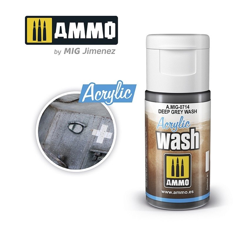 AMMO of Mig Jimenez 0714 ACRYLIC WASH Deep Gray Wash 15ml