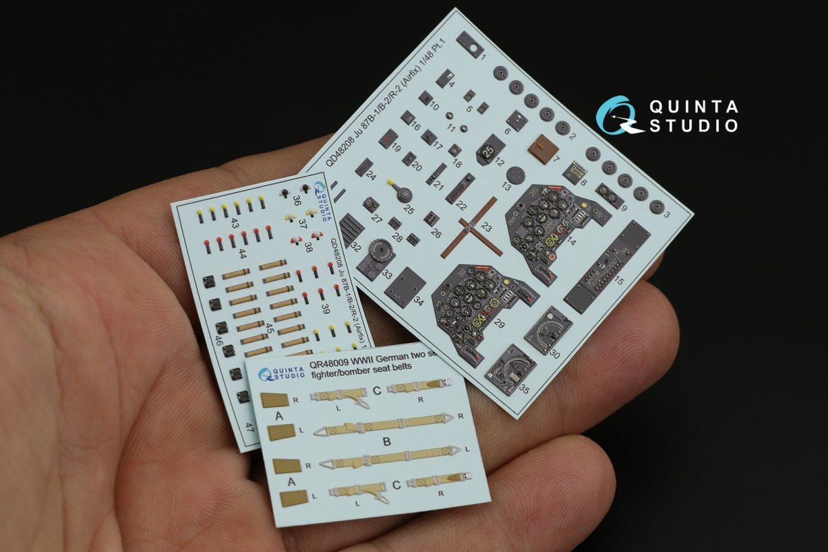 Quinta Studio QD48208 Ju 87B-1/B-2/R-2 3D-Printed &amp;amp; colored Interior on decal paper (Airfix) 1/48 – image 11