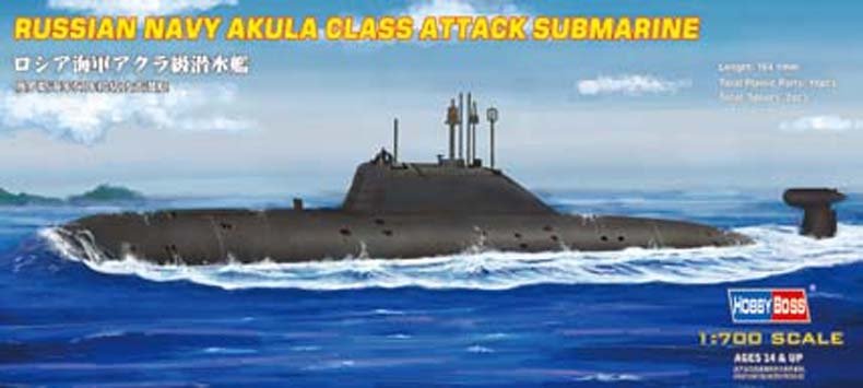 Hobby Boss 87005 Sous-marin d'attaque de classe Akula de la marine russe, échelle 1/700