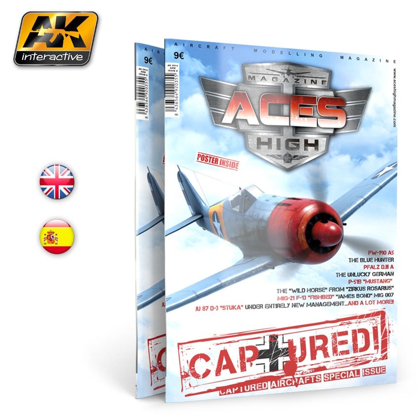 AK Interactive AK2914 ACES HIGH MAGAZINE NUMÉRO 08 CAPTURED ! (Anglais)